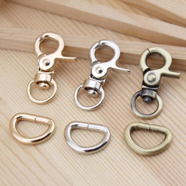 Lionsen 6setzt Metall Abzug Verschlüsse Clips schnappen Schnalle Haken D Ring Für Keychain DIY Tasche Schlüssel Ring Handtasche Hardware- zubehör: mischen