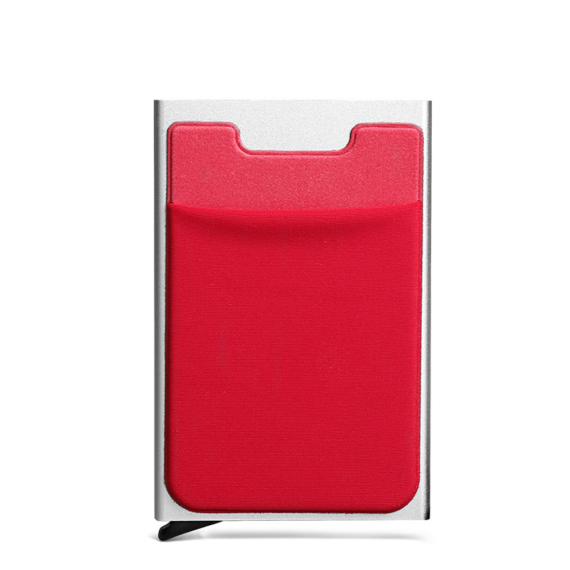 Tyveri-id kreditkortindehaver mænd, der blokerer rfid tegnebog sikkerhed aluminium metal bank visitkortindehaver pass minimalistisk tegnebog: Rød