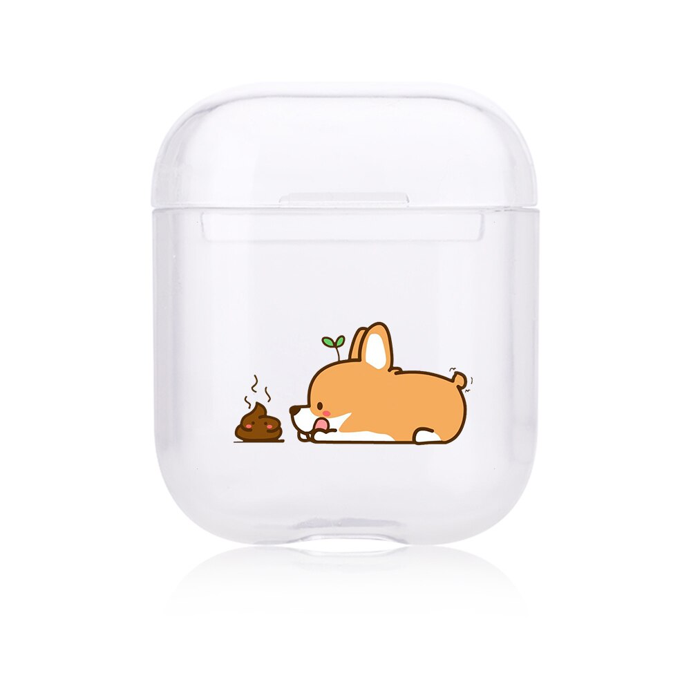 Hard Clear Headphone Case For Apple airpods 1 Case Luxury Pets Corgi Dog Transparent Air Pods Case For Airpods 2 Protective Cove: 1200484