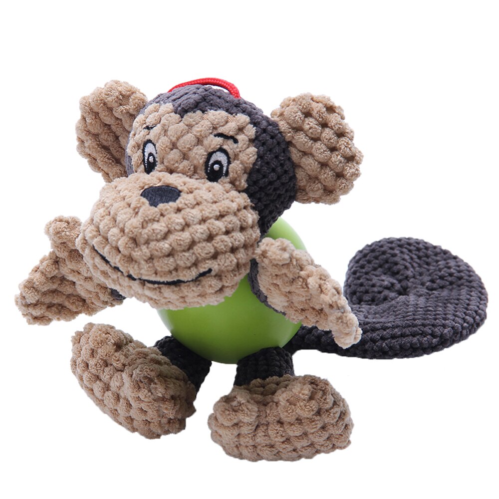 Jouets en velours côtelé couinant pour chien, jouets en peluche en forme d'animal, produits couinants, Puzzle résistant aux morsures, jouet molaire interactif, accessoires pour animaux de compagnie