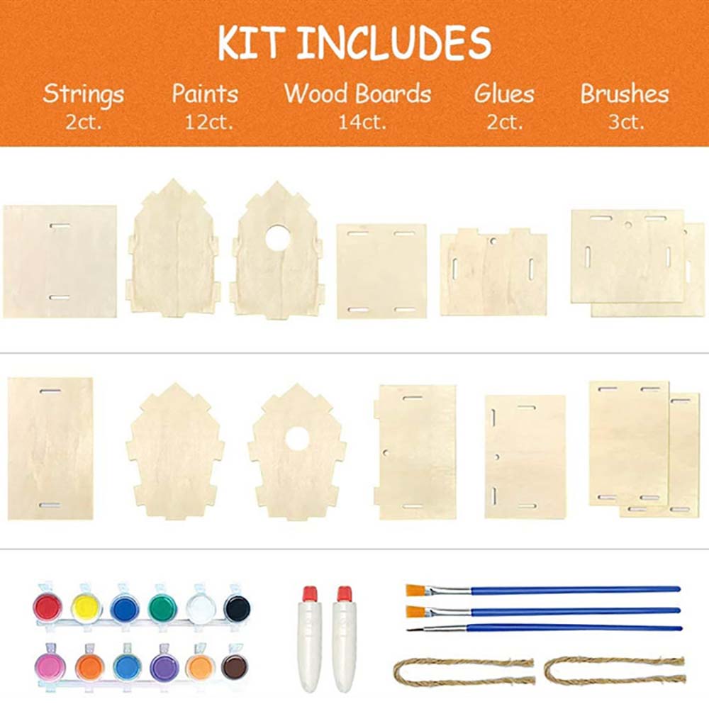 Peinture à la main oiseau maison Kit oiseau maison nid artisanat pour enfants à la main bois bâtiment peinture oiseaux maison enfant enfants artisanat jouet