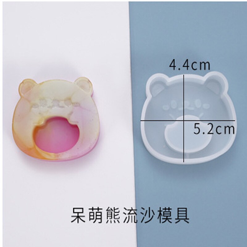 DIY Shaker Molds Chicken Bear Cute Bear Sheep Shaped Silicone Resin Mold Jewelry Molds Jewelry Accessories: cute bear