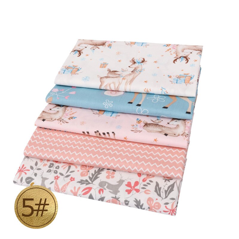 5 stk julestof kjole stof til syning af tøj sytilbehør til syning af bomuldsstoffer godt år 25*25cm: Rød