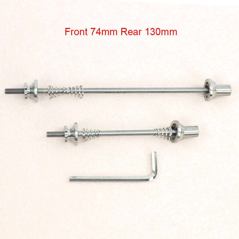 Titanium Skewers Ti Quick Release MTB Road Folding Bike Hex M4 74mm 100mm 130mm 135mm MTB Slow Release QR Skewer: full ti 74mm 130mm
