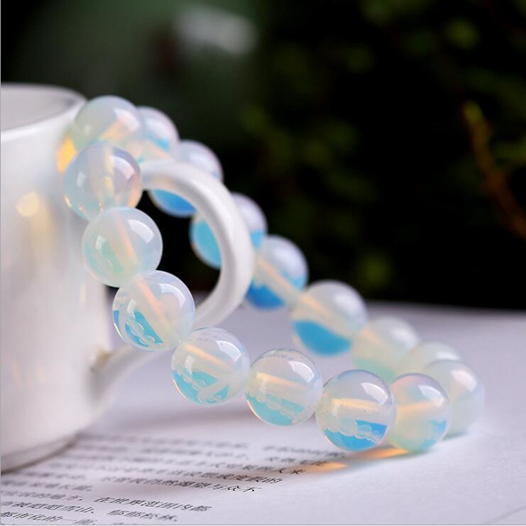 Uomini braccialetto pietra di luna naturale Braccialetto di Pietra Naturale di una coppia Nero Borda il Braccialetto pietra di luna Corona branello Dei Monili Del Braccialetto