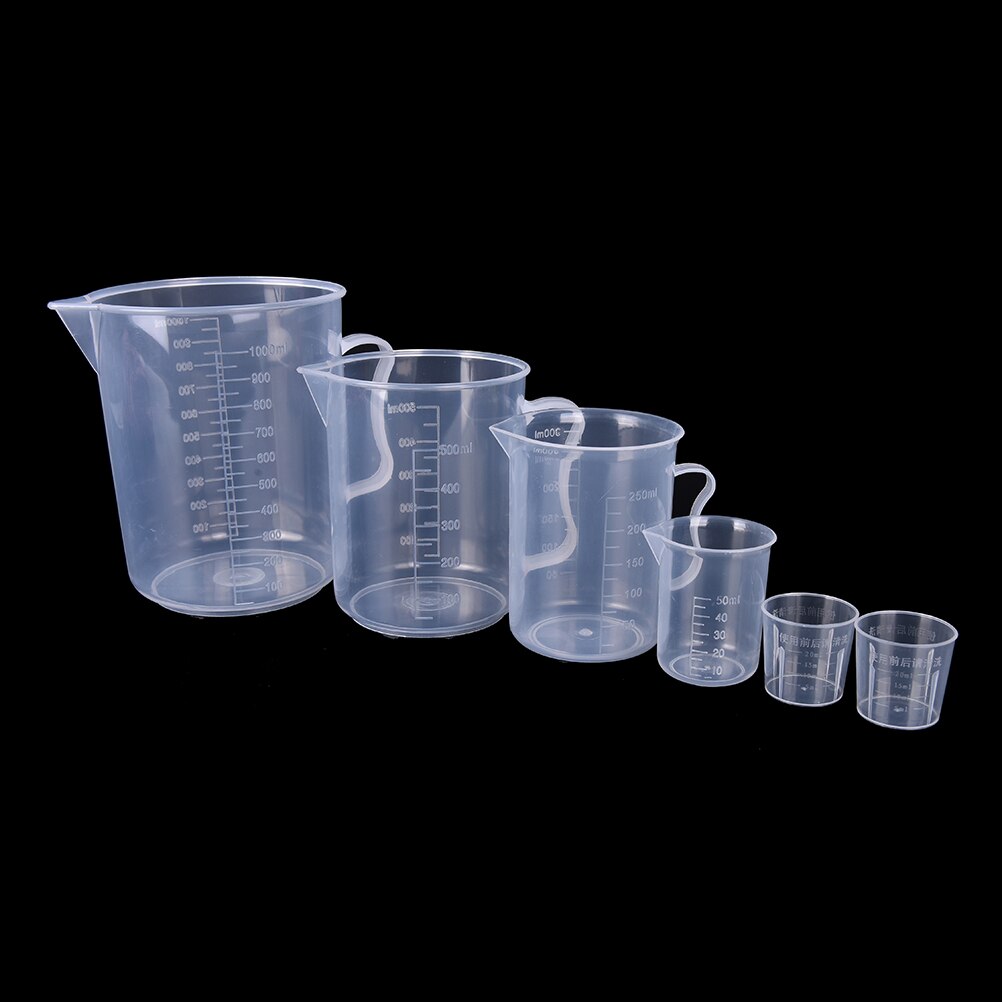 Taza de medición de plástico transparente para herramientas de medición de laboratorio vaso medidor cocina del hogar herramienta de cocina 20/30/50/300/500/1000ML