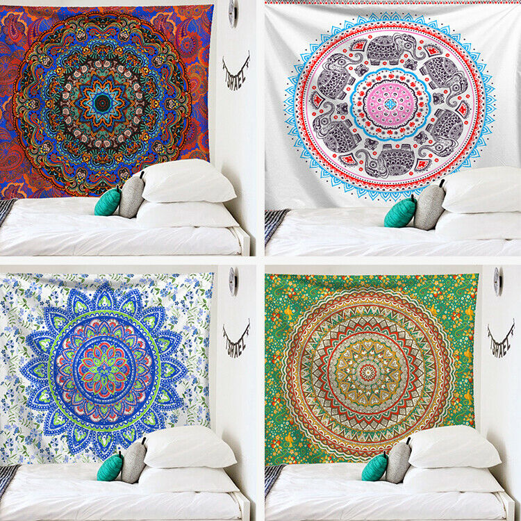 Mandala Tapestry Wall Hanging Boho Decor Wall Cloth Tapestries Psychedelic Hippie Night Moon Tapestry Mandala Wall Carpet