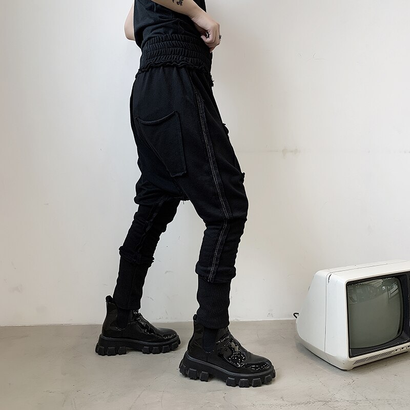 Heren streetwear vintage casual broek hiphop punk gothic stijl laag kruis harem broek heren joggingbroeken joggingbroeken midweight