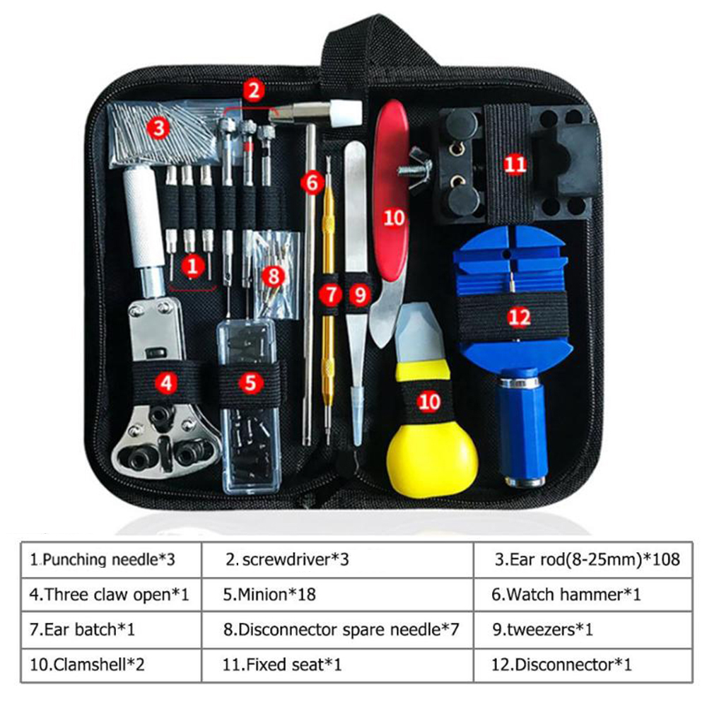 147pcs/set Watch Repair Tool Kit Watch Case Opener Link Remover Screwdriver Repair Tools Kit Watchmaker Tools