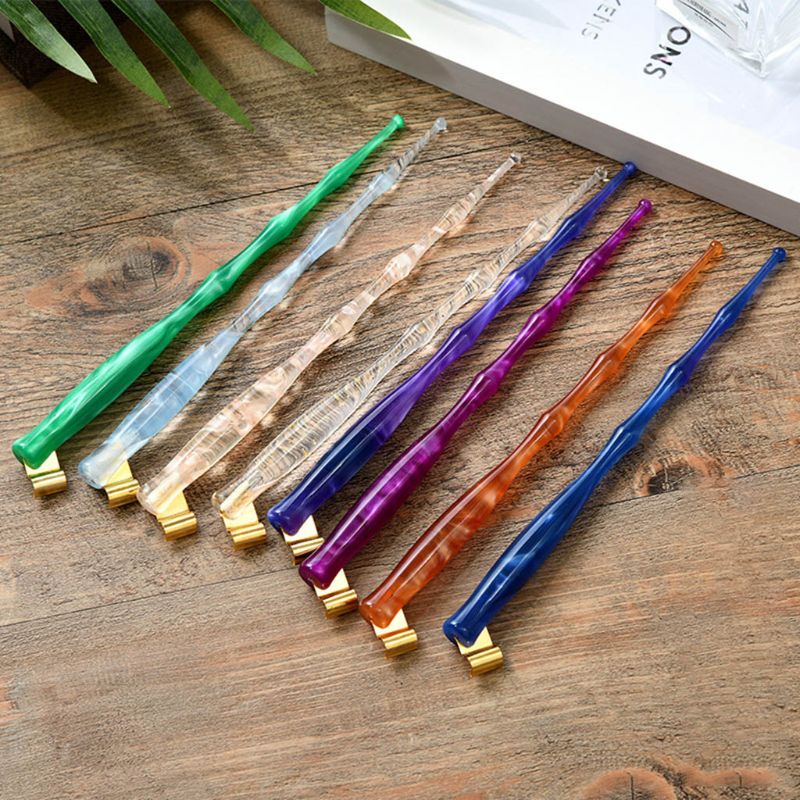 Starry Sky English Oblique Calligraphy Scrip Dip Pen Nib Holder Resin Fountain