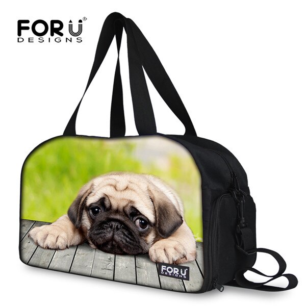 Carino Donne Della Borsa Dei Bagagli di Animale Domestico del Cane Del Gatto di Stampa Delle Donne Carry Sulla Borsa Da Viaggio Portatile di Grande Capacità Borsone Tote Weekend Durante La Notte borsa: CA4964T