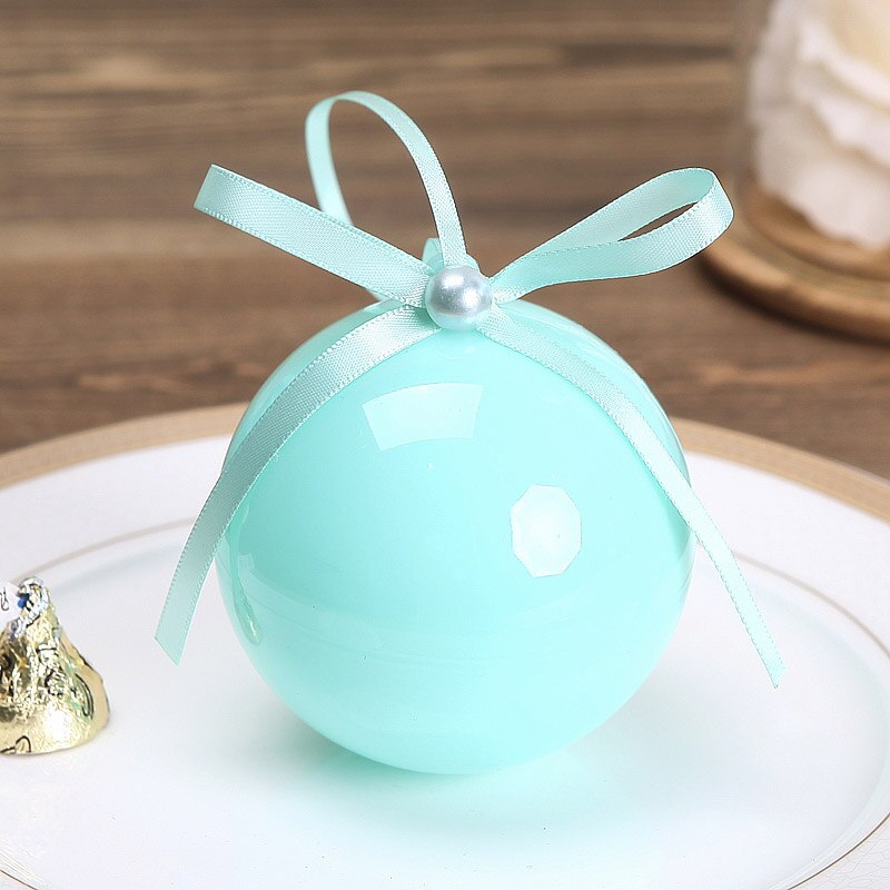 20 st/lot plastboll godislåda rosa förpackningslåda plastpåse baby shower pojke bröllopslådor födelsedagsfest tillbehör: Blå  a7