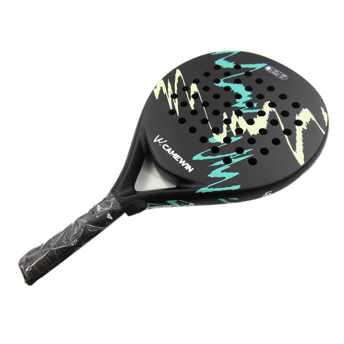 -CAMEWIN 4018 Padel Racket Tennis Carbon Fiber Soft EVA Face Tennis Paddle Racquet Racket With Padle Bag Cover: Green