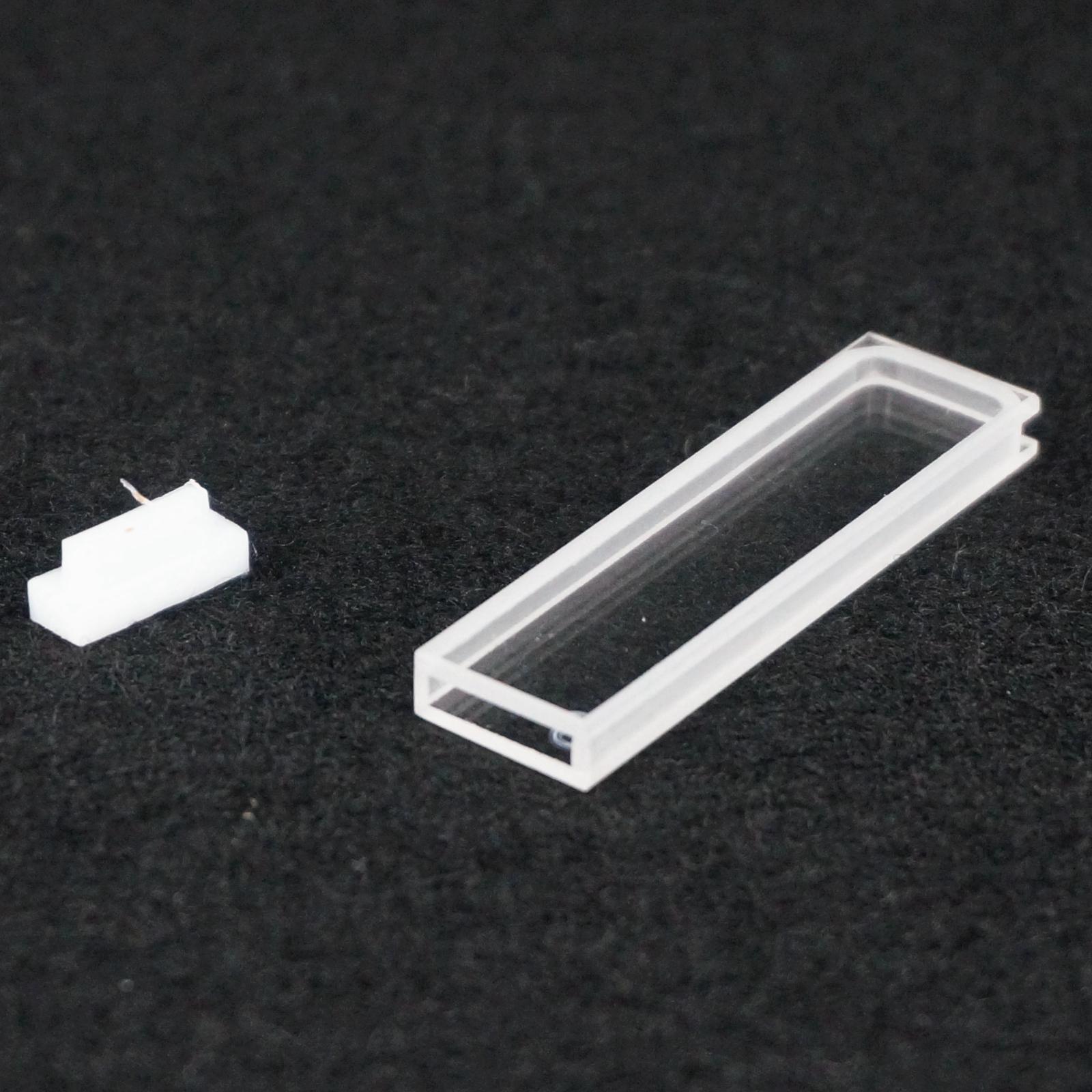 2mm Path Length JGS1 Quartz Cuvette Cell With PTFE Lid For Uv Spectrophotometers