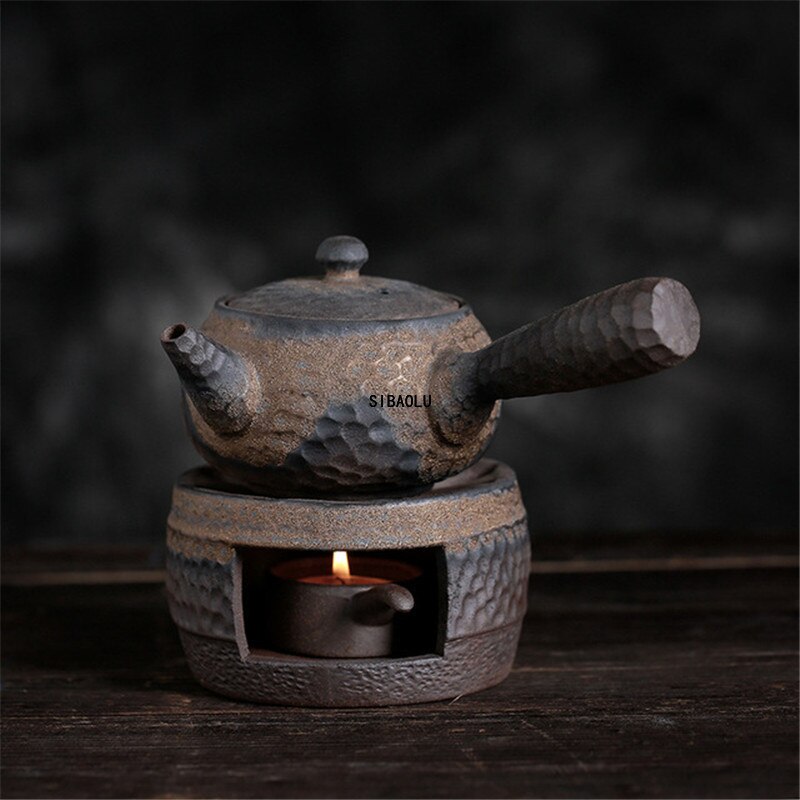 Japanse Steengoed Handgemaakte Theepot Warmer Keramische Retro Thee Warmer Kaars Houder Waterkoker Houder Thee Fornuis Kung Fu Theepot