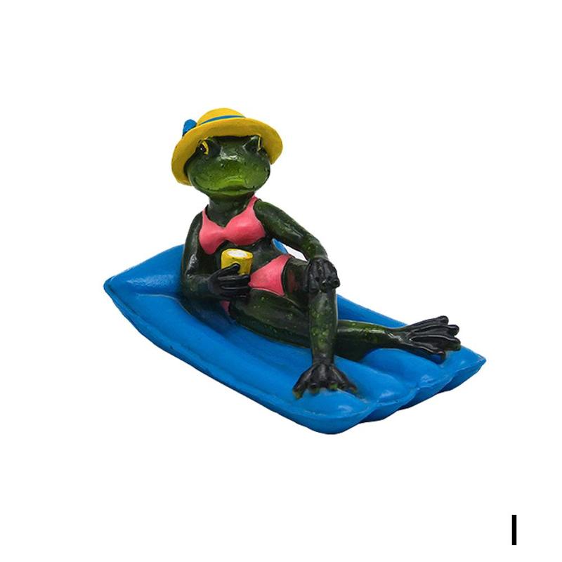 Statue de grenouilles flottantes en résine, Sculpture de grenouille mignonne créative pour étang de jardin en plein air décoratif pour décoration de jardin de bureau à domicile 2022: I