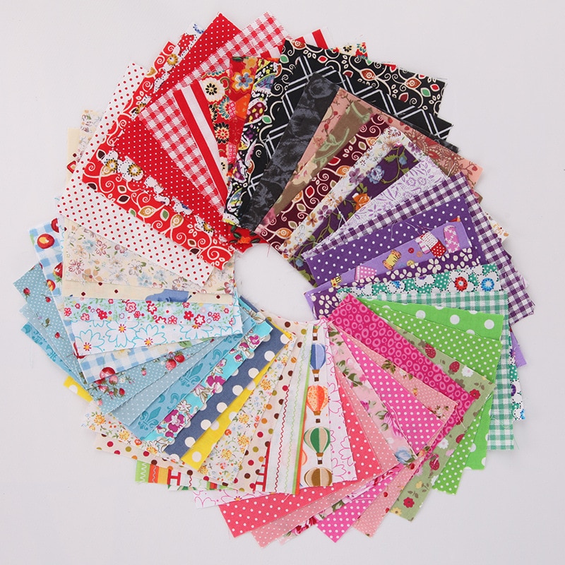 Tela de algodón con estampado de flores, accesorios de costura de retazos con forma cuadrada, Material para ropa hecha a mano, 10x10cm, 30 unidades por juego