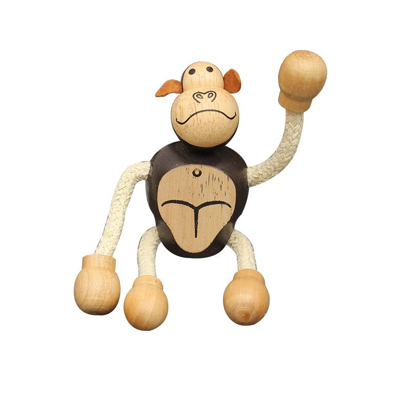 Wooden Small Animal Solid Wood Animal Doll Model Toy Children Forest Animal Puppet Toy Decoration: chimpanzee