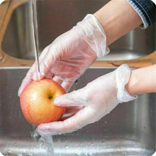 100PCS Disposable Plastic Gloves Polythene Boxed Food Prep Food Safe Size Medium