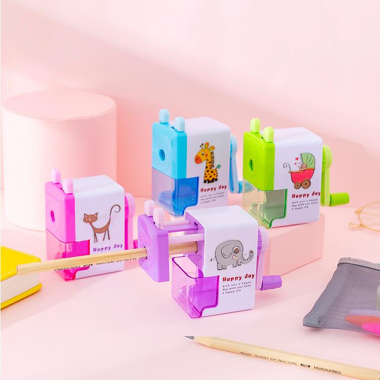 Sacapuntas de unicornio con dibujo de delfín, sacapuntas con manivela manual, bonito sacapuntas mecánico de mano, de papelería, útiles escolares