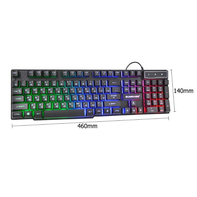 Keyboard With Backlight RGB Waterproof Mechanical Keyboards Feeling Gaming Russian Gamer PC Computer LED 104 Keys Standard USB