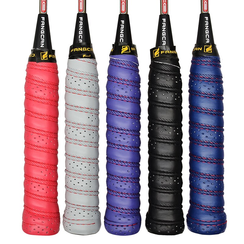 FANGCAN-Cinta de agarre antideslizante para tenis, Cinta de agarre autoadhesiva para Pádel de bádminton PU, color negro, Morado, gris, rojo y azul: Mixed Color
