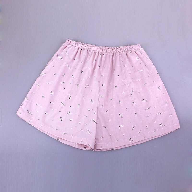 UNIKIWI.Cute Summer Sleep Bottoms Cotton Pajama Shorts Women's Home Loose Elastic Waist Pajama Pants Loungewear.21 Colors: 006