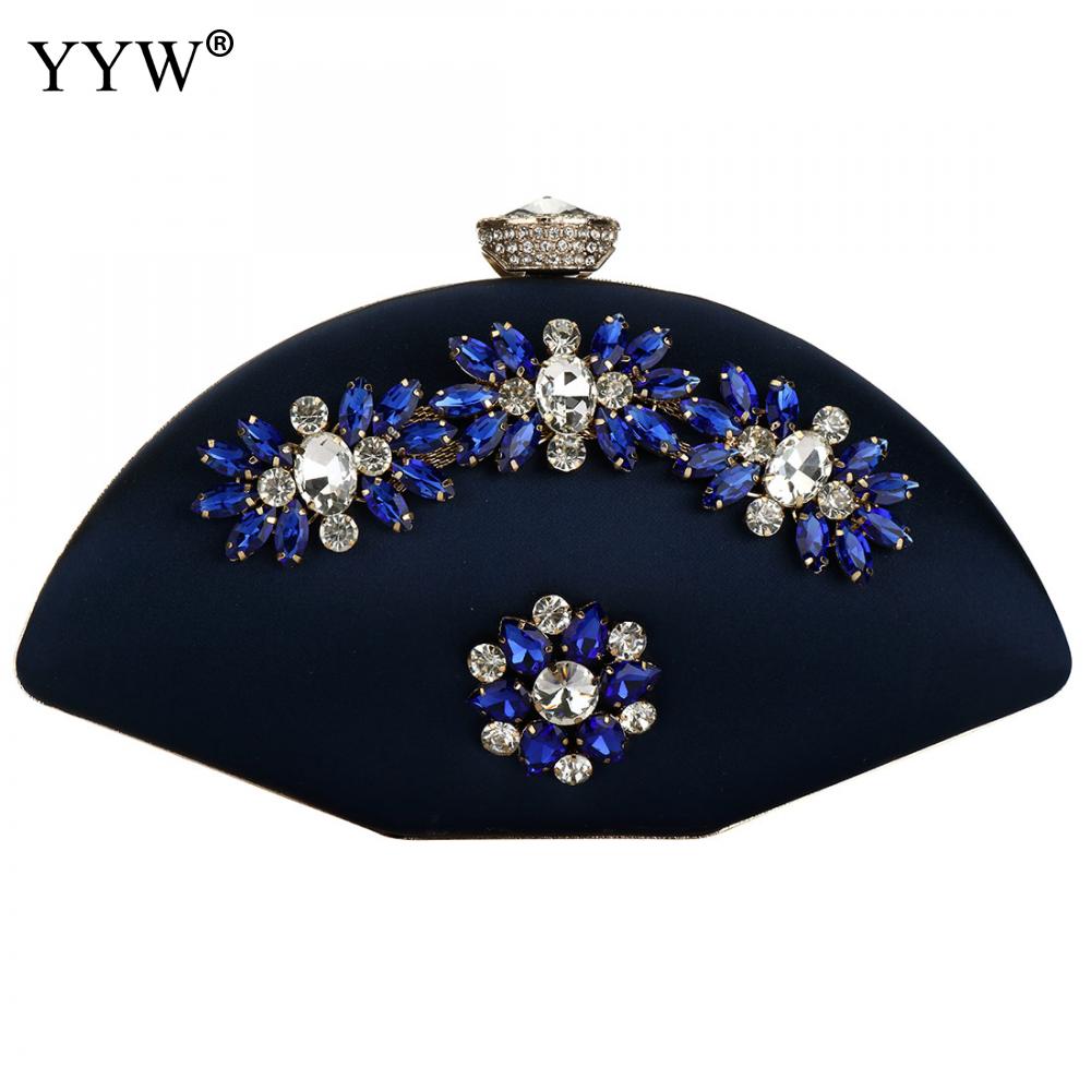 Women'S Bag Over Shoulder Clutch Bag For Women Rhinestone Evening Clutches With Luxury Wedding Purse Female Handbags Bolso: dark blue