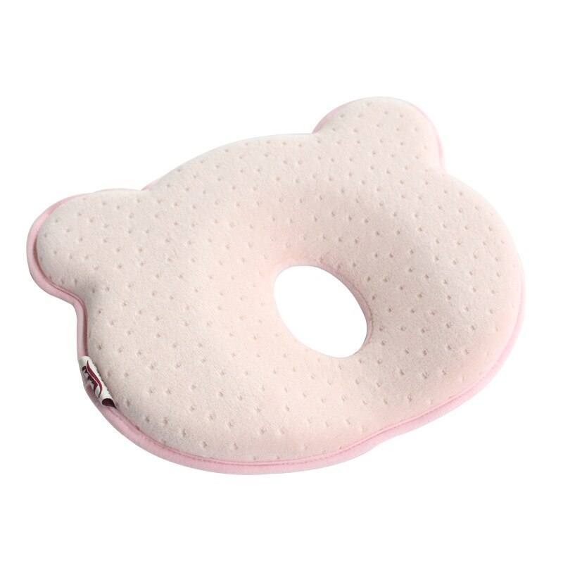 Baby Kussen Memory Foam Pasgeboren Baby Ademend Vormgeven Kussens Voorkomen Platte Kop Ergonomische: pink