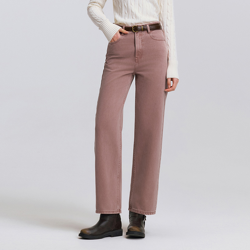 Semir Jeans Women Vintage Long Trousers Spring Wide-leg Trousers Comfortable Soft Versatile Trousers