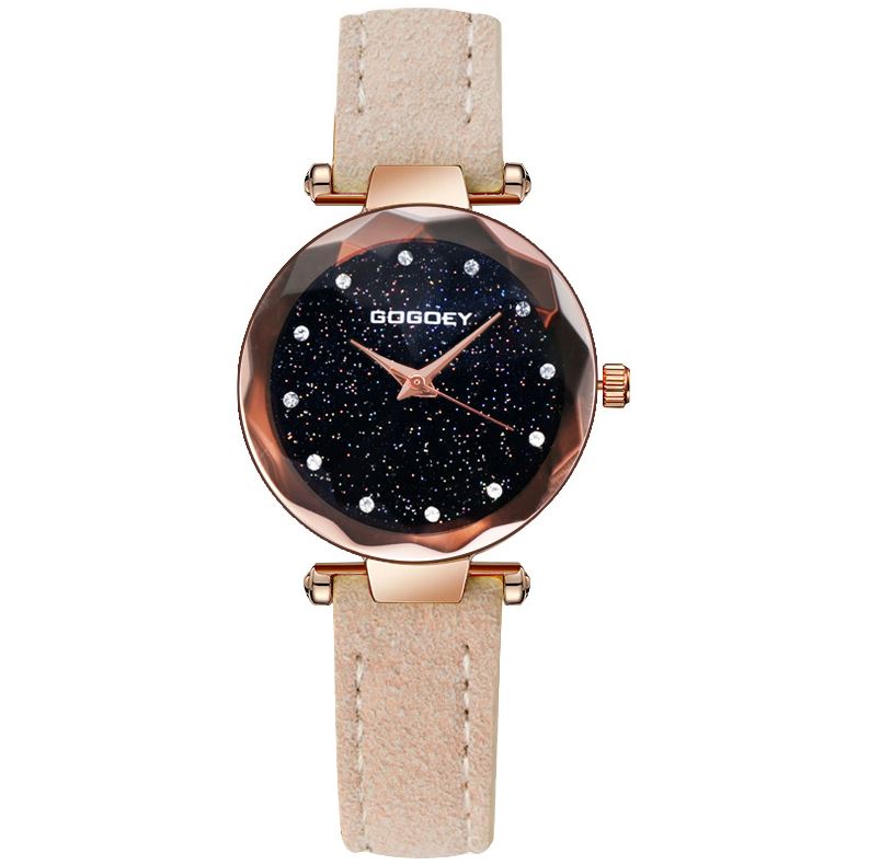 Gogoey frauen Uhren Leder Armbanduhr Frauen Uhren Damen Uhr Mujer Bajan Kol Saati Montre Feminino: apricot