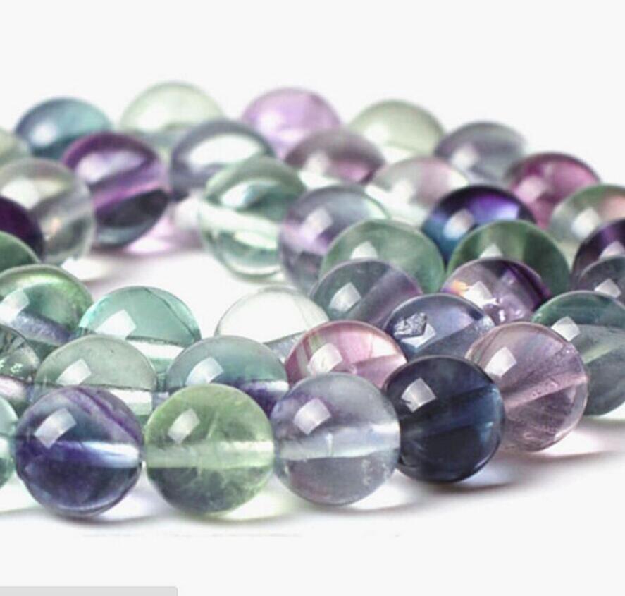 Perles rondes en Fluorite naturelle arc-en-ciel AAA, 8mm, fil de pierre, 15.5&#39;&#39;