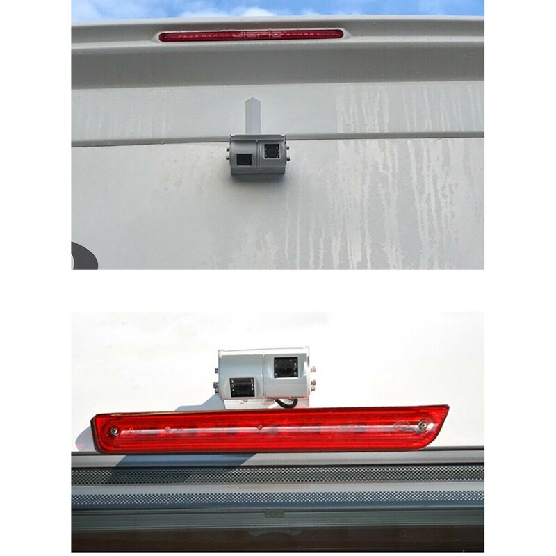 Rca Auto Dual Lens Achteruitrijcamera Rv Backup Camera Twin Verstelbare Hoek Lens Achteruitrijcamera Ccd Camera Voor Truck Bus