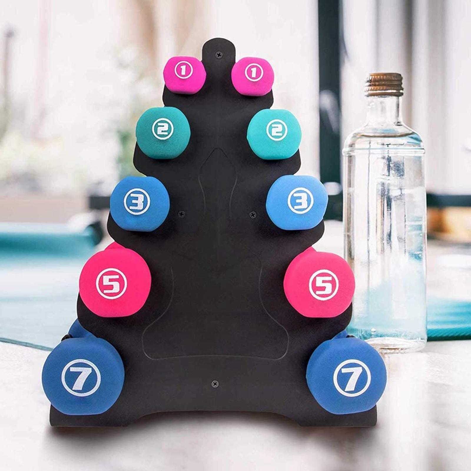 Portable Dumbbell Stand Small Dumbbell Dumbbell Rack Black 33x28x9cm