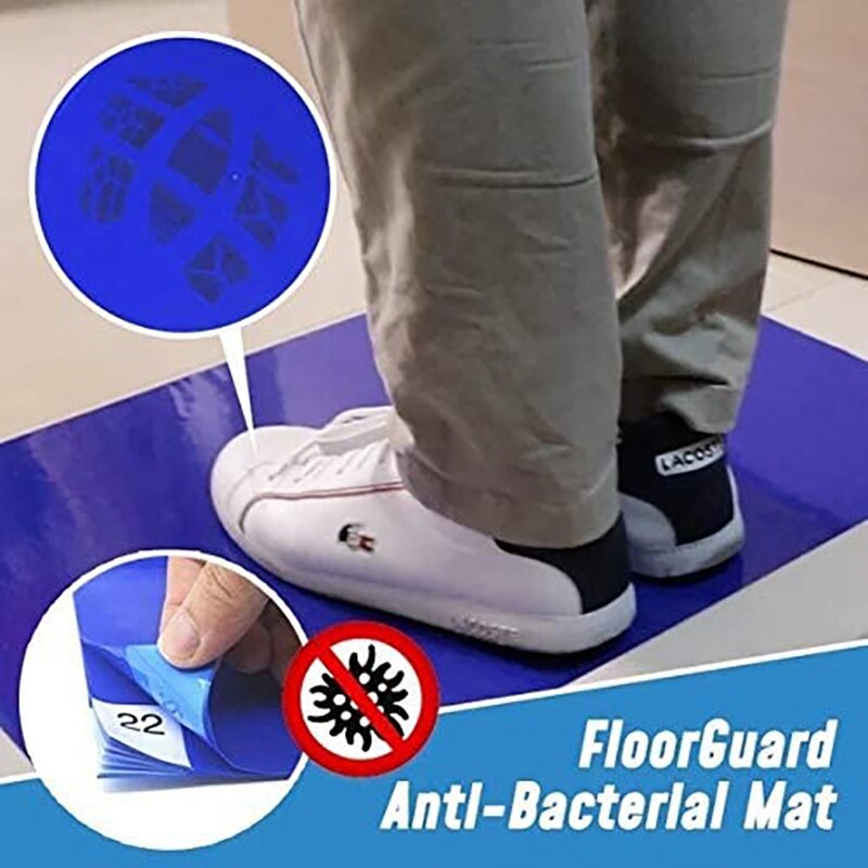 Floor Guard Anti-Bacterial Peel Off Mat Grade Sticky Floor Protection Mats,Cleanroom Sticky Tac Tacky Mats(45X60cm)