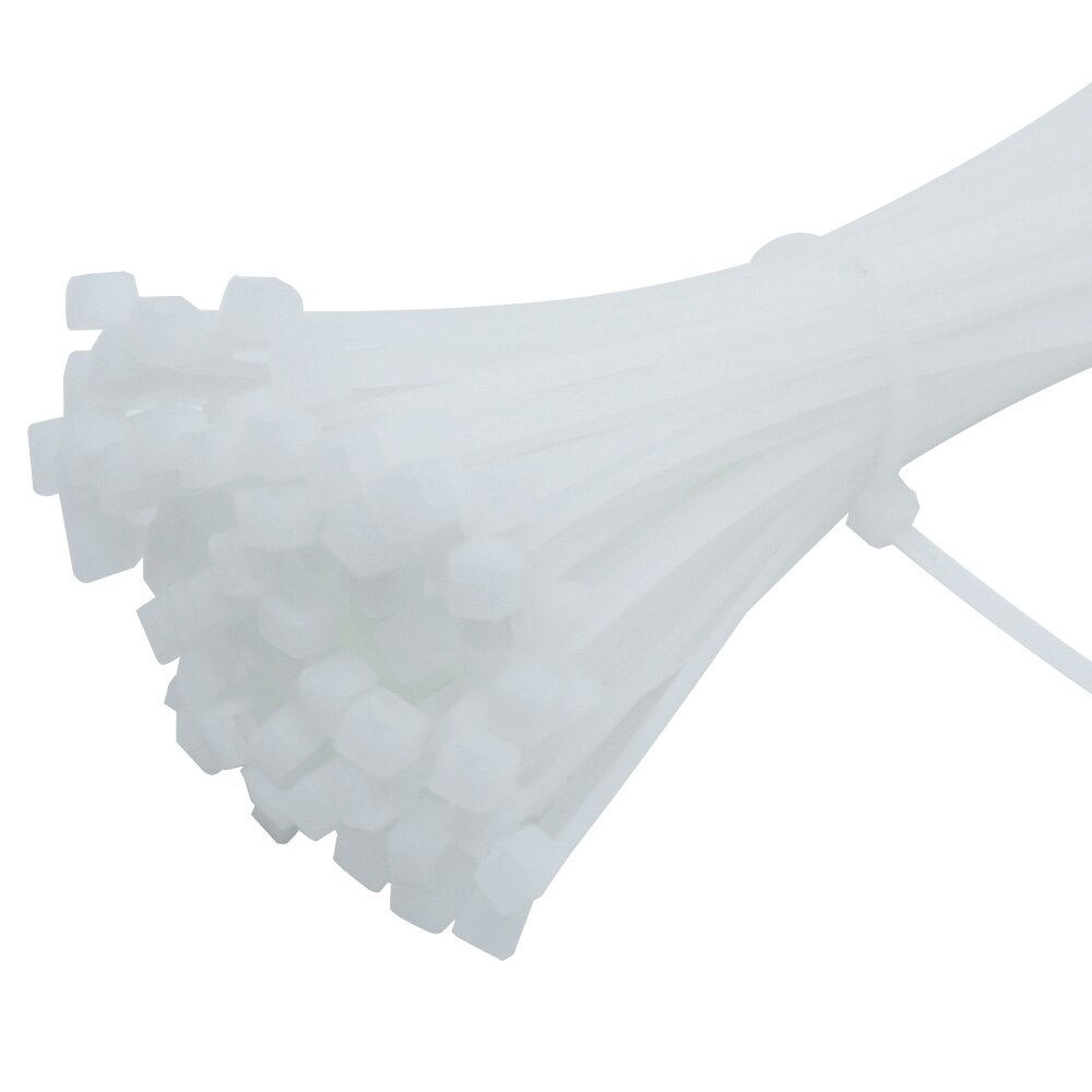100 PCS 2.5mm*150mmSelf-Locking Nylon Wire Cable Zip Ties Cable Ties White Black Organiser Fasten Cable: white