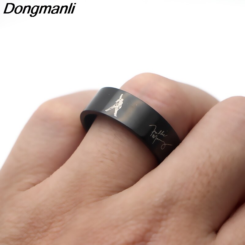 Dongmanli roestvrijstalen ring sieraden fans stijl zanger band muziek kunst ring