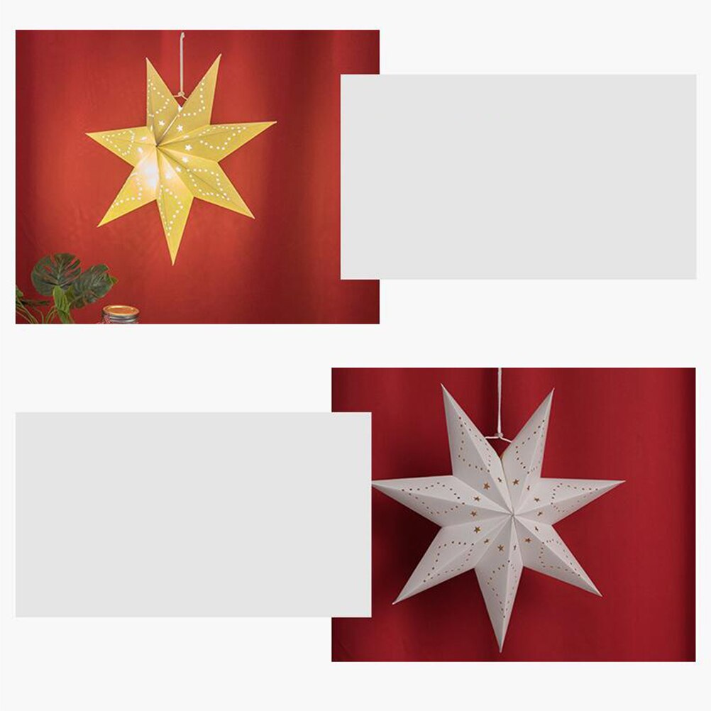 FAROL DE PAPEL hueco, estrellas en forma de pantalla, decoración de Festival para , cumpleaños, ventana, pantalla de lámpara de estrella de papel