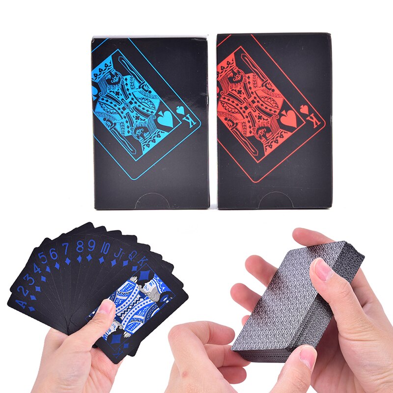 Waterdichte Pvc Plastic Speelkaarten Poker Black Speelkaarten Bordspel