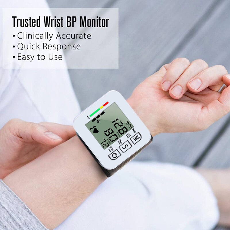Automatic Wrist Blood Pressure Monitor BP Sphygmomanometer Pressure Meter Tonometer For Measuring Arterial Pressure Oximeter