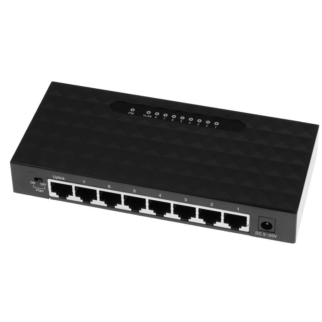 8 port RJ-45 10/100/1000 Gigabit Ethernet Network Switch Auto-MDI/MDIX Hub
