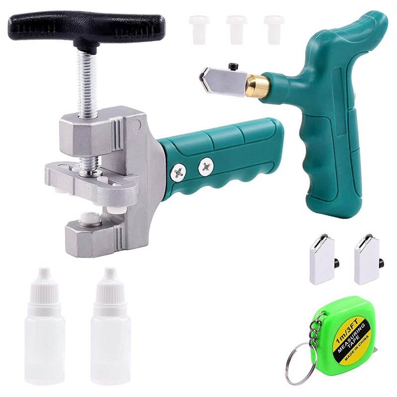 2-In-1 Glass Tile Cutting Tool Kit, Including Glass Breaking Pliers And Glass Cutter, Mirror Cutting Kit: Default Title
