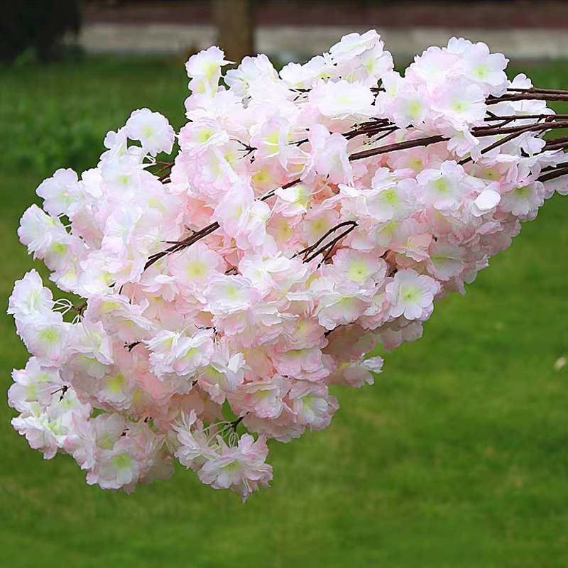 Künstliche Kirschblüte, rosa, weißer Kirschbaum, Seidenblume, Frühlingskirsche, DIY Bonsai-Bogen, Hochzeit, Requisiten, Heimdekoration