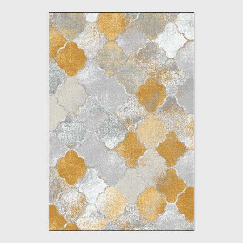 Gelb Weiß Grau Farbe Blume Teppich Geometrische Marokko Stil Teppich Und Teppiche Neben Safa Wohnzimmer nordisch Schlafzimmer Neben matt: 100x160cm