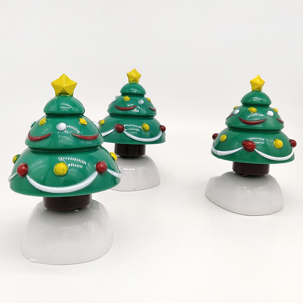 Solar Powered Christmas Tree Home Office Car Ornament Cafe Shop Bar Decor