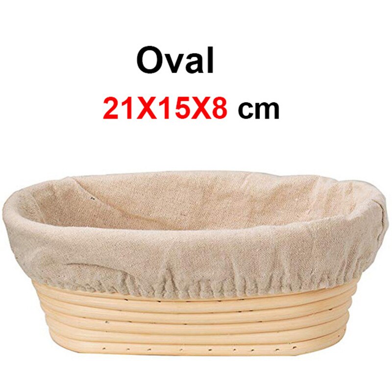 Rattan Bread Proofing Basket Natural Oval Rattan Wicker Dough Fermentation Sourdough Bread Basket Fermentation With Cloth Bag: Oval 21X15X8CM