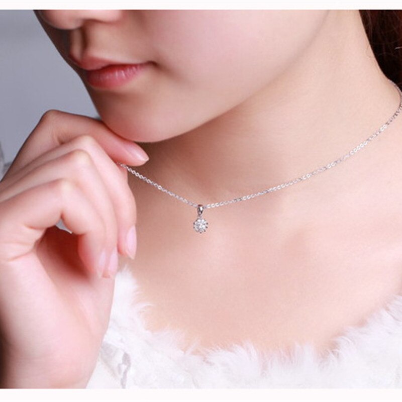 CC collares colgantes para las mujeres de plata maciza 925 copo de nieve Cubic Zirconia corazón hueco colgante, joyería clásica, SIN Cadena CCN266