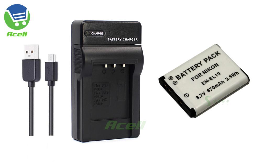 EN-EL19 Akku Und USB-Lagerät Für Nikon A100, Coolpix S33, S100 S2800