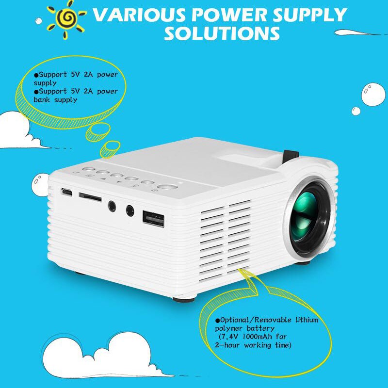 4K HD 3D Mini Smart Projector DLP D-TV AV USB TF Home Theater Cinema FKU66