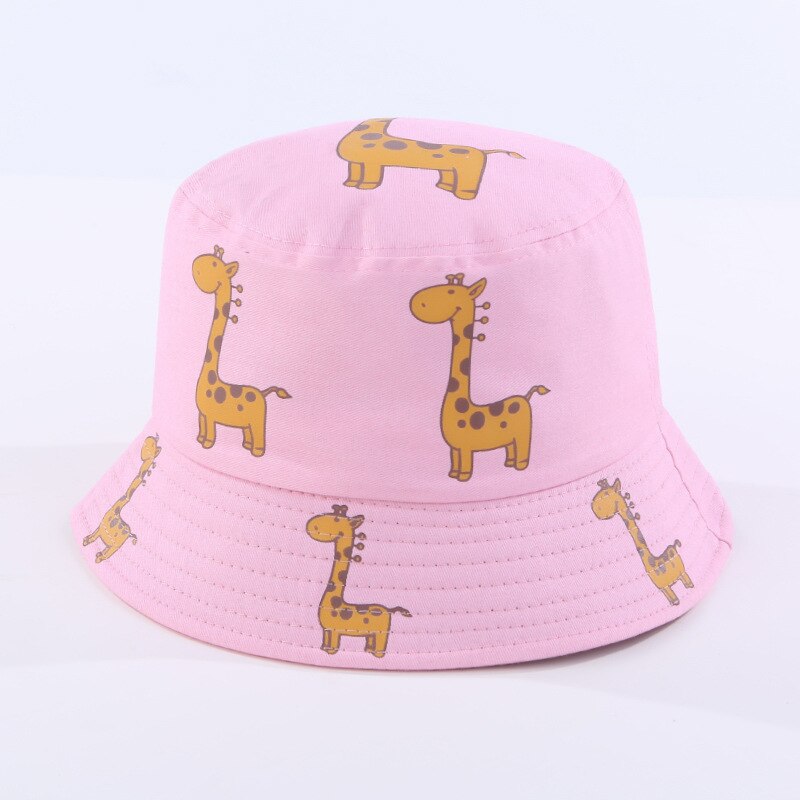 Primavera estate 3-8 anni cappello da pescatore per bambini ragazzo ragazza carino giraffa cappello da spiaggia all&#39;aperto cappello da sole per bambini cappello da Panama cappellini per bambina: pink